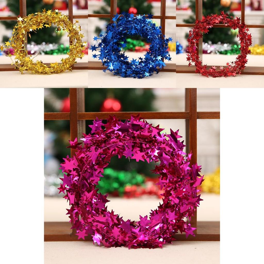 Tree Christmas Eyecatching Star Garland In Assorted Colors For Decorations Holiday