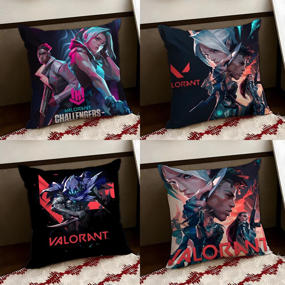 VValorantS Game Cushion Cover Reversible Soft Durable Pillow Cover Home Car MultiScene Use for Daily Comfort
