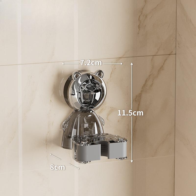 

Suction Cup Mop Clamp, Household Wall-mounted No-hole Clip, Broom Hanging Rack, Movable Storage Rack, Bathroom Wall-mounted Rack Single hook серый/прозрачный