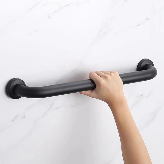 1 Set Shower Handrail Space Saving Strong Load-bearing Anti Slip Rustproof Good Grip Towel Rack Stainless Steel Handicap Elderly Senior