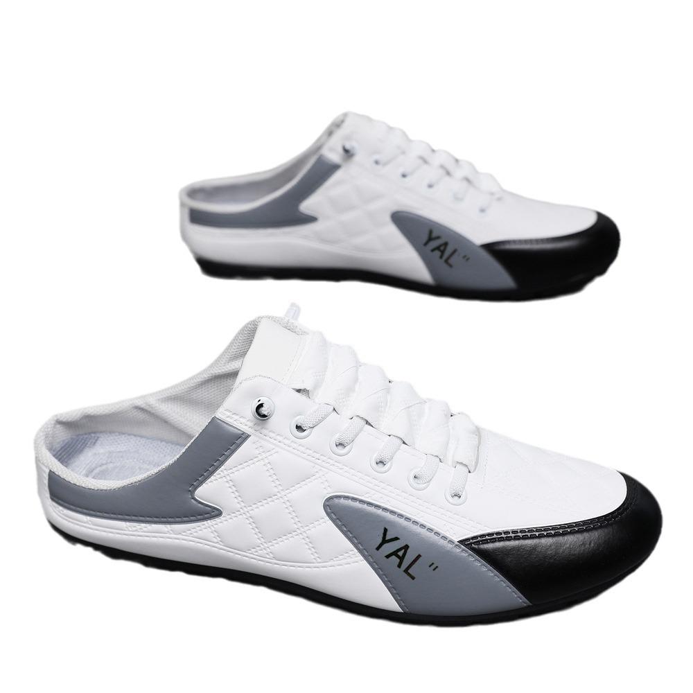 Men's Shoes Summer Korean Version Versatile Low-top Breathable Casual Shoes Half-tray Lazy Shoes One Pedal Doudou Shoes