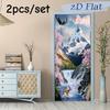 2pcs Landscape Wall Stickers, Living Room Entrance Decoration Stickers, Self-adhesive and Removable Environmentally Friendly Mat