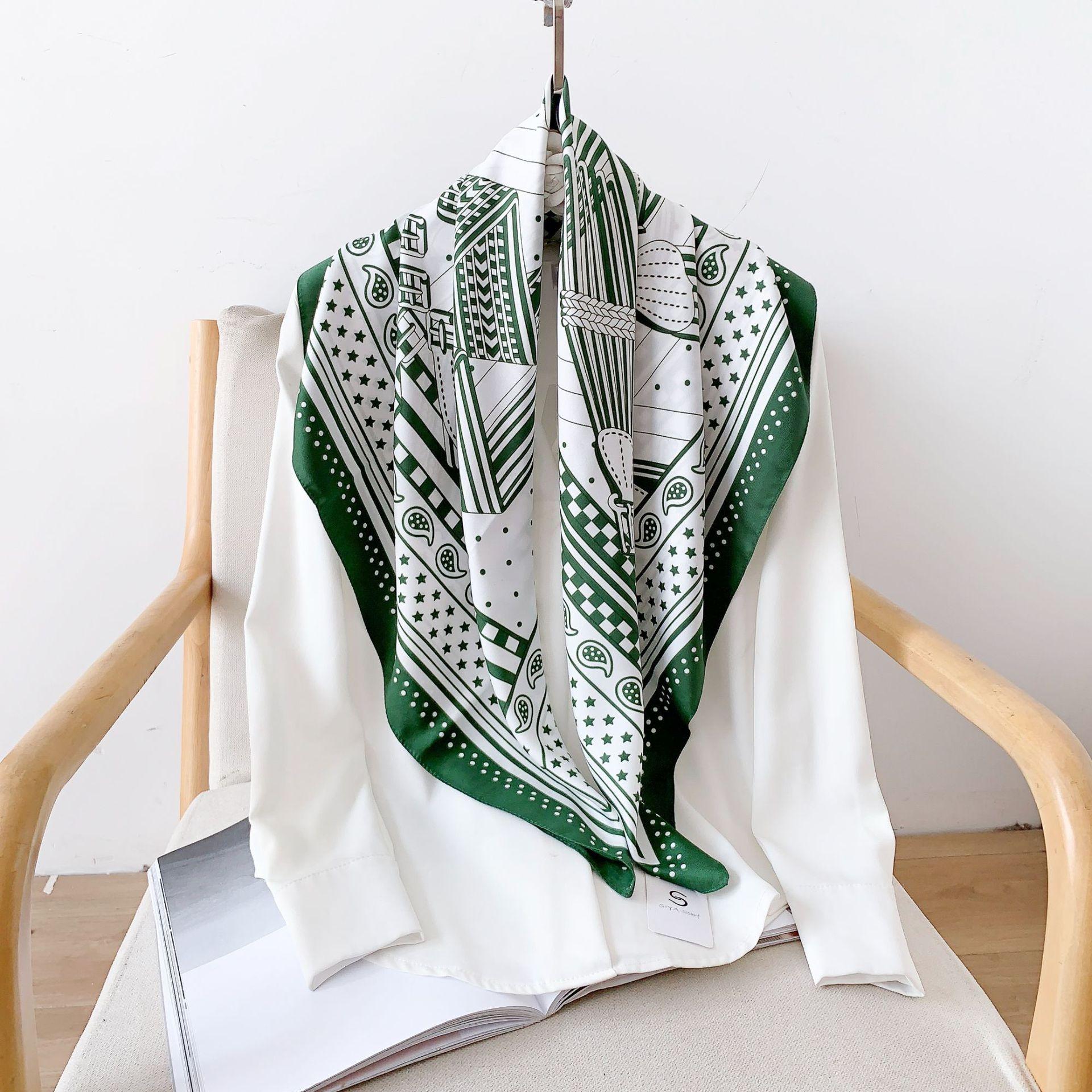 

90 см квадратный большой квадратный шарф Four Seasons, роскошная декоративная рубашка, профессиональный платок, повязка на голову, солнцезащитный платок 90*90cm