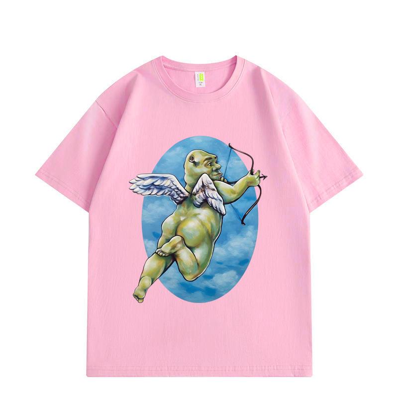 Cherub Shrek Lustiges Meme Grafik T-Shirts Hohe Qualität Mode Übergroßes T-Shirt Herren Damen Baumwolle Kurzarm T-Shirts