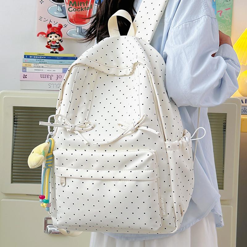 Polo Dot Printed Backpack Women's Large Capacity Backpack Student Schoolbag