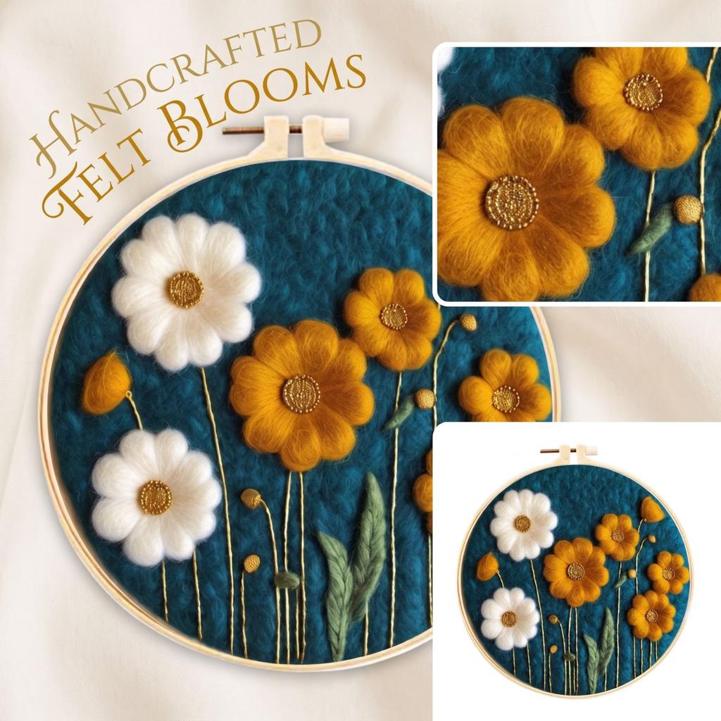 Needle Felting Kit for Beginners with Embroidery, Wool Painting Set for Home Decor