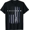 Grunge American Flag and Cross Faith Family Freedom T-Shirt