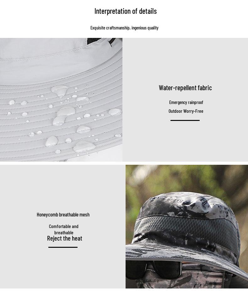 Men's Summer Outdoor Cooling Fan Hat - High Wind Power Sun Protection for Hiking, Fishing, and Mountaineering. Lightweight Fisherman Style.