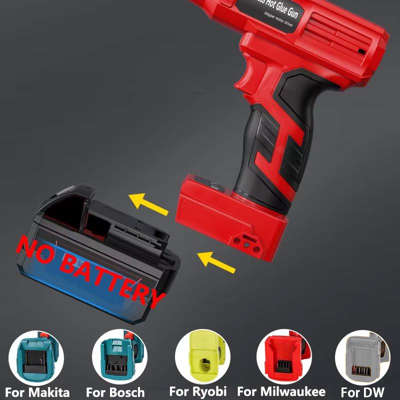 100W Hot Melt Glue Gun With LED Light For Dewalt For Makita/Milwaukee/Bosch/Ryobi 18V Li-ion Battery For Manual Work Repair