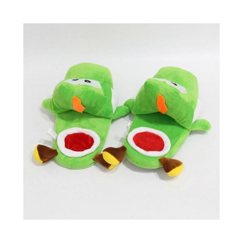 Unisex Vuxna Super Mario Yoshi Vintertofflor Roliga Inomhusskor Fyllda Plyschskor Eu 35-42