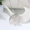 Jewelry S925 Sterling Silver Necklace Tree of Life Zircon Pendant Hollow Necklace