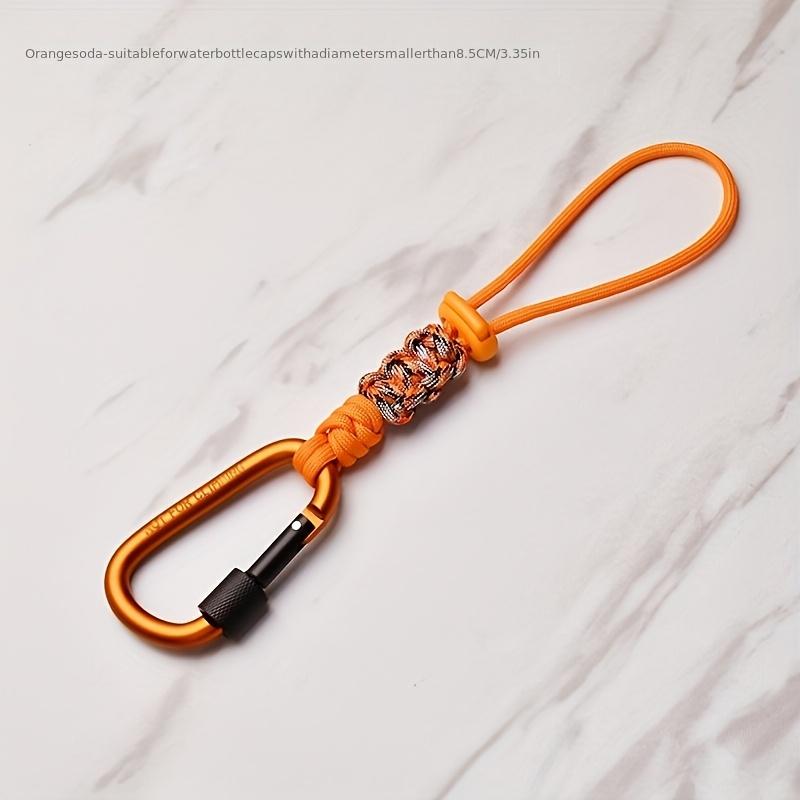 1pc Multifunctional Outdoor Camping Accessory, Durable Braided Rope Keychain with Anti-Loss Strap and Water Bottle Hook Hiking