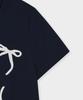FALLETT Flowing Ribbon Crop Short Sleeve T-Shirt Navy