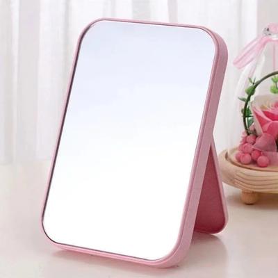 Desktop Portable Vanity Mirror Plastic Large Makeup Mirror Folding Square Princess Mirror Colorful Mirror Home Beauty Tools