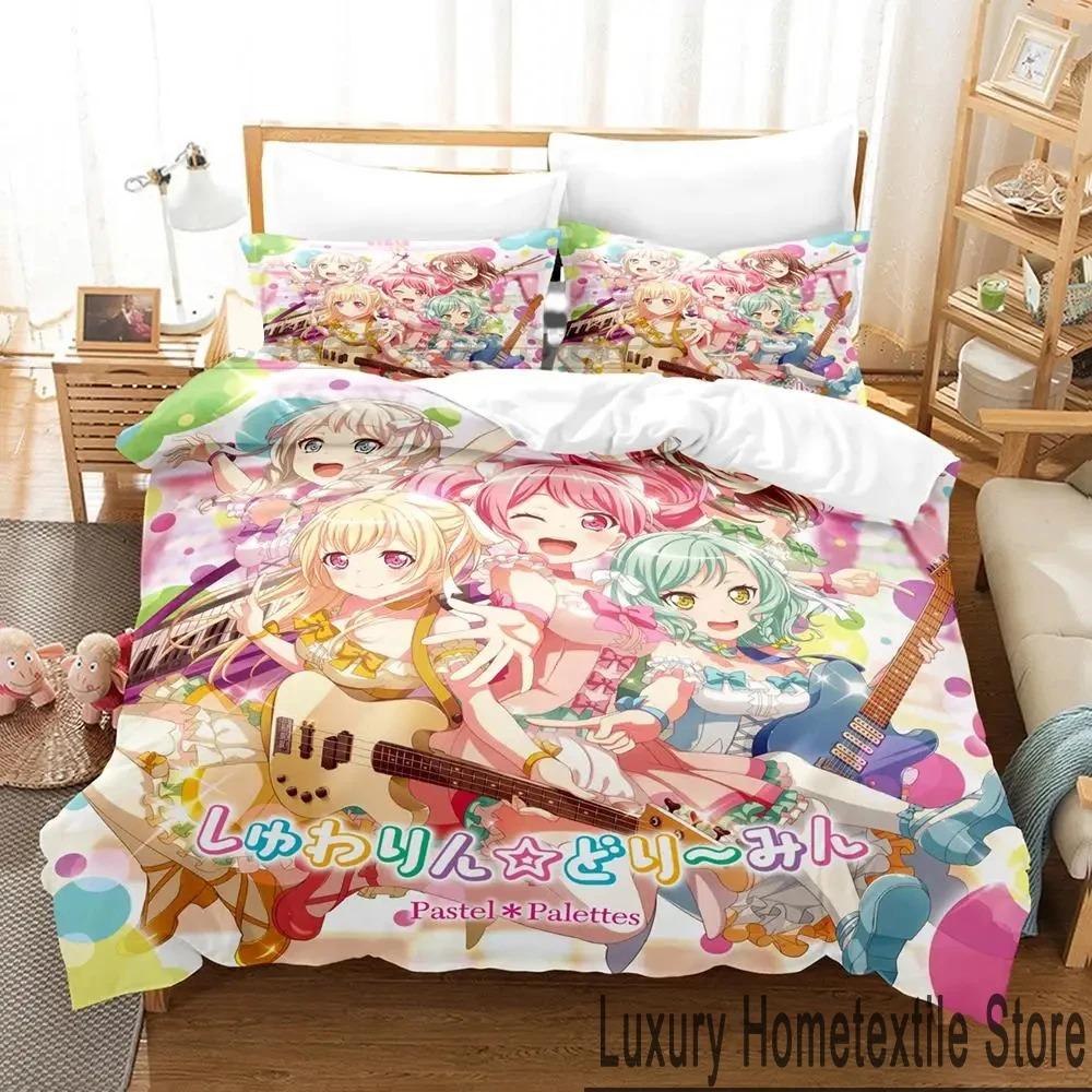 3D-tryck BanG Dream Anime Flickband Party Sängkläder Set Pojkar Flickor Twin Queen King Size Påslakan Örngott Säng pojkar Vuxen