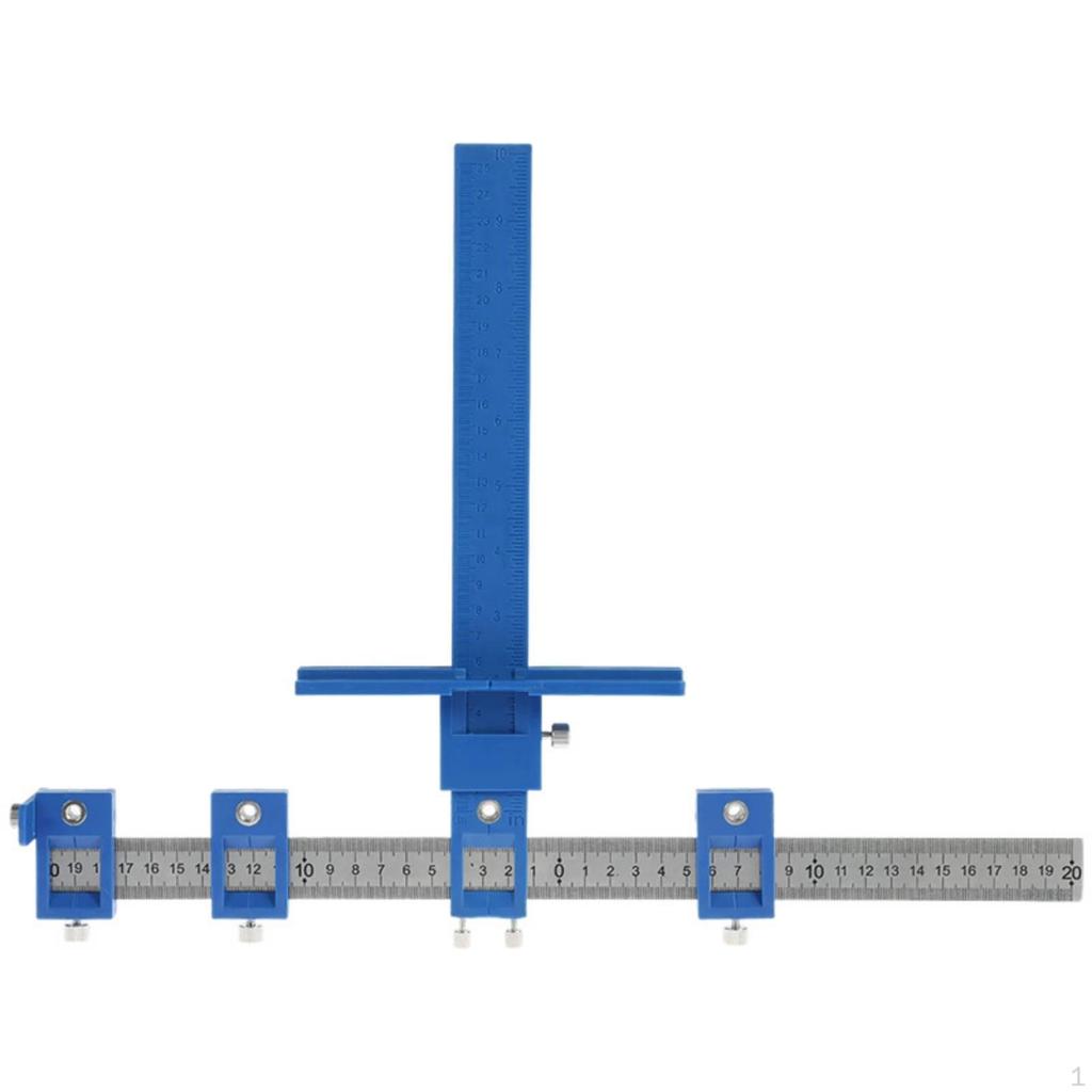 Handle Hole Jig Metal Ruler Strip Cabinet Door Sliding Blocks Drill Guide for Panels