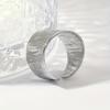 [Stainless Steel Textured Ring] A Wide Stainless Steel Foil Textured Hydraulic Ring, A Retro Open Adjustable Ring