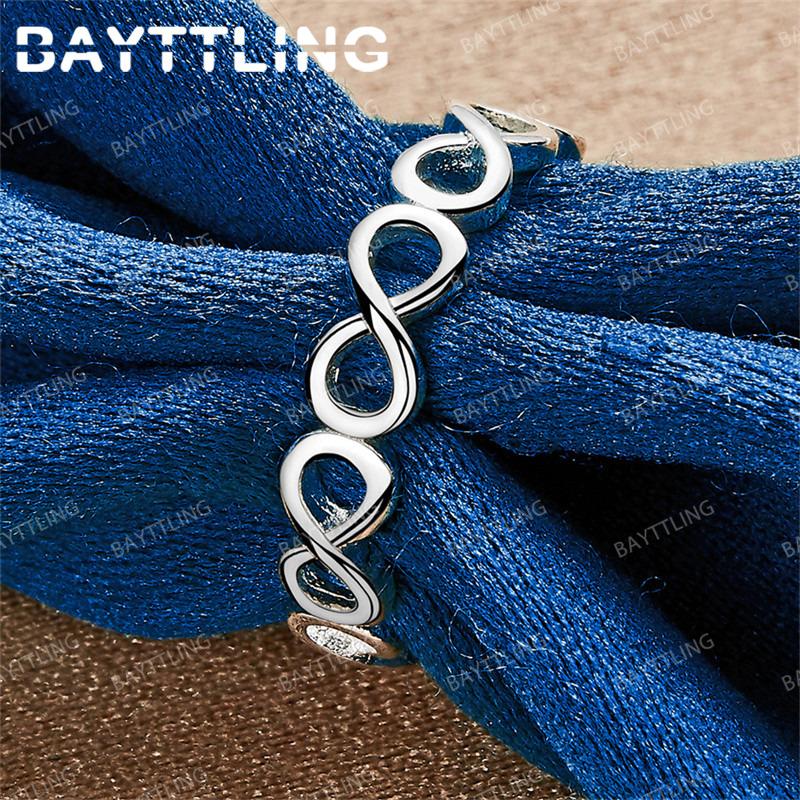 Charming 925 Sterling Silver Infinity Symbol Ring for Women Fashionable Wedding Party Gift Jewelry