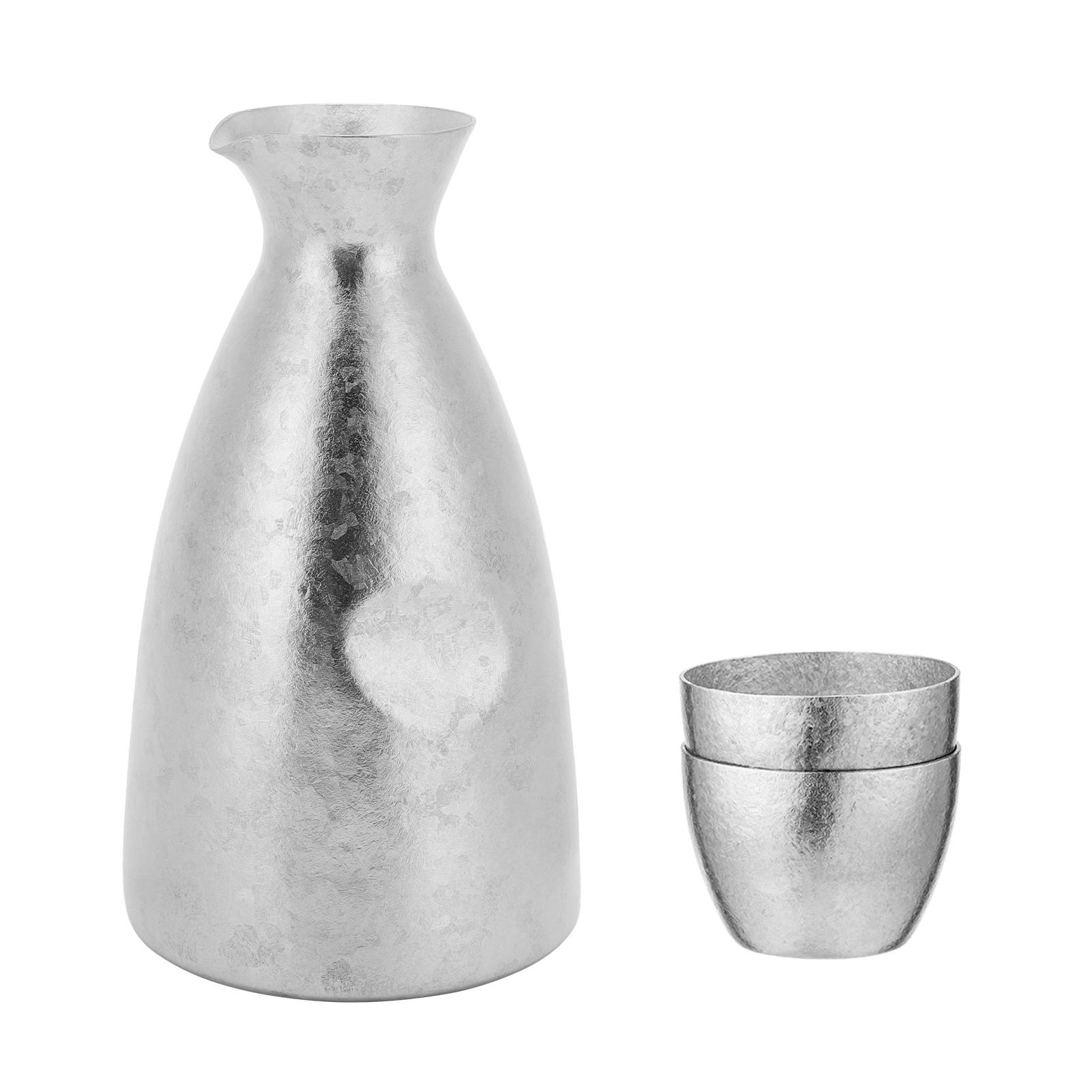 

Camping Sake Pot Ti Thick Lightweight Outdoor Japanese Sake Pot Set with 390ML Sake Pot+2 40ML Ti Cups Concave Sake Pot