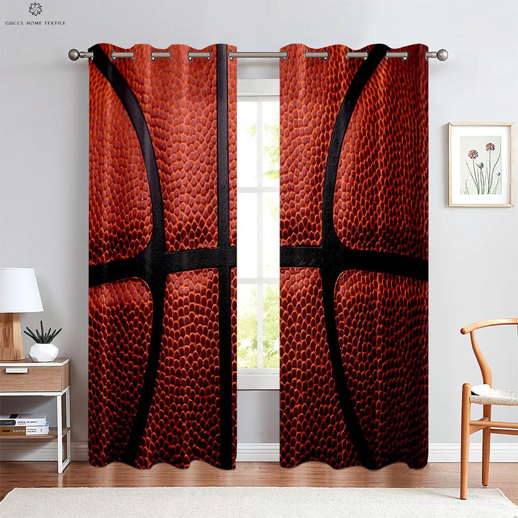 Cool Basketball 3d Printed Drapes Suitable Great for Kids Bedroom Living Area Cooking Space Bedroom Decorative Curtains 2 Pieces