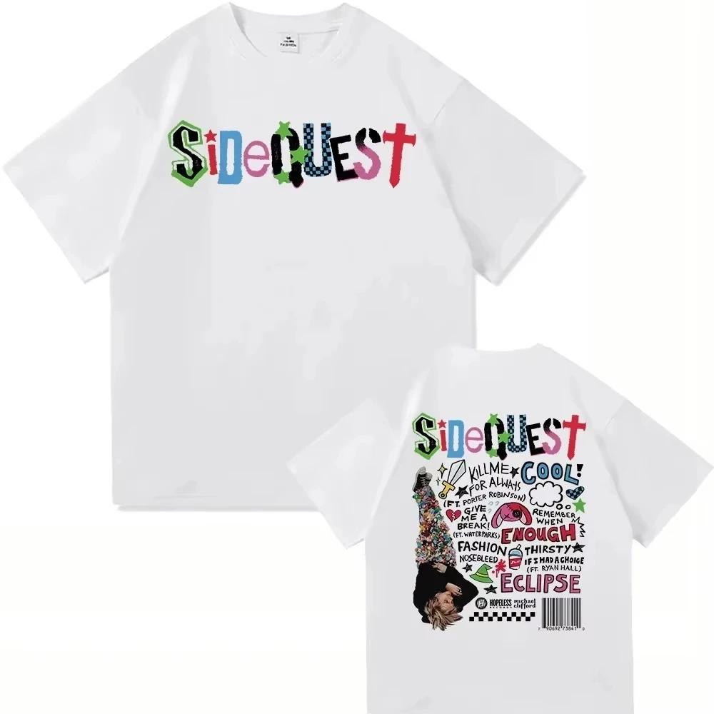 

2026 Michael Clifford Sidequest Themed Vintage Album Tshirt Y2K Aesthetic Oversized Style High Quality Casual Cotton S