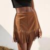 Spring Summer Fashion Tassel Trimmed Short Skirt Rivet Half-length Midi Skirt Comfortable Casual Women's Clothing