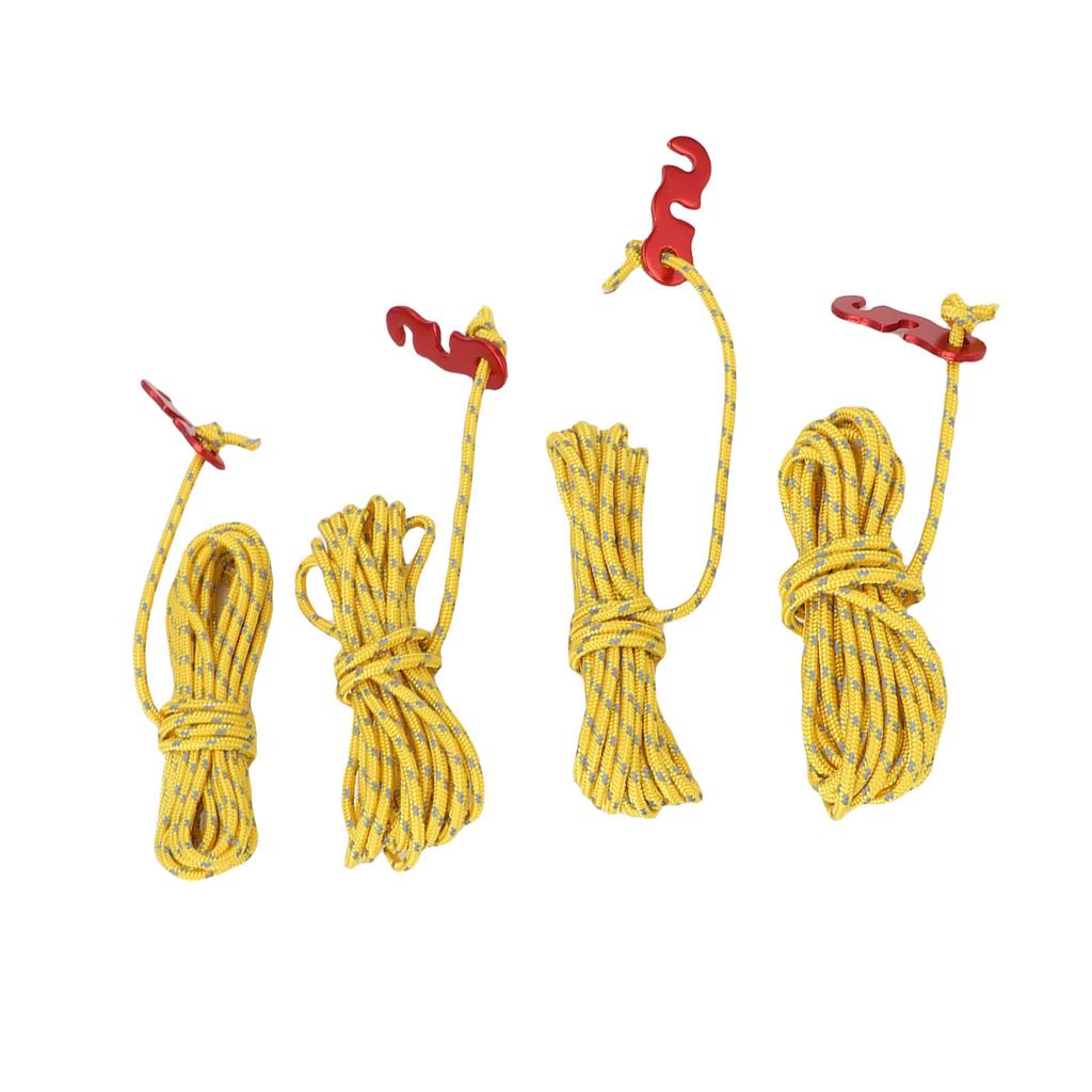 4Pcs Outdoor Camping Rope 9.8ft Nylon Wind Proof Reflective Strip Adjustable Length Tent Cord Tie Down Rope for Canopy