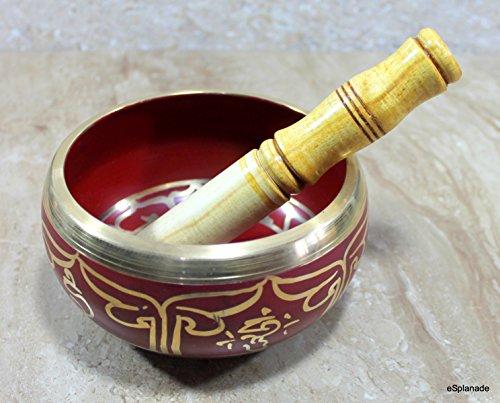 eSplanade 6-inch Singing Bowl, Tibetan Buddhist Prayer Instrument with Striker Stick | Om Bell | Om Bowl | Meditation Bowl | Music Therapy Standard Re