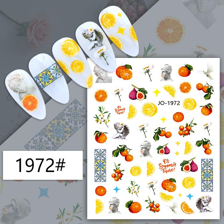 Fruit Series Nail Art Stickers: Lemon, Pineapple, Watermelon, Banana, Strawberry