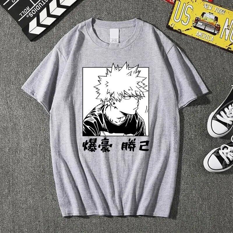 Anime My Hero Academia Bakugou Katsuki Casual Summer Harajuku Loose T-Shirt For Unisex/Women Sweatshirt
