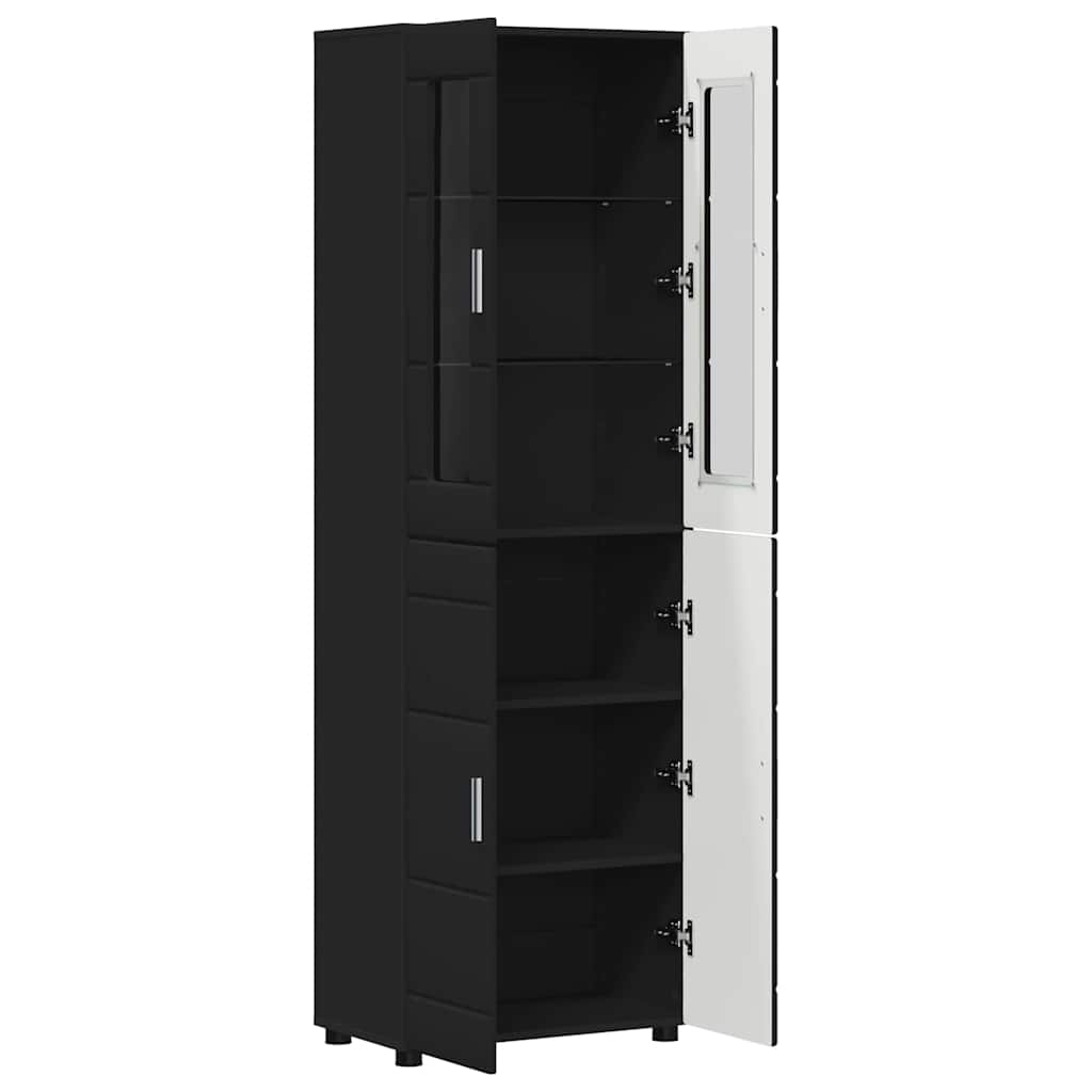 FLORIN Highboard with Doors Black 60 x 35 x 182 cm Particleboard