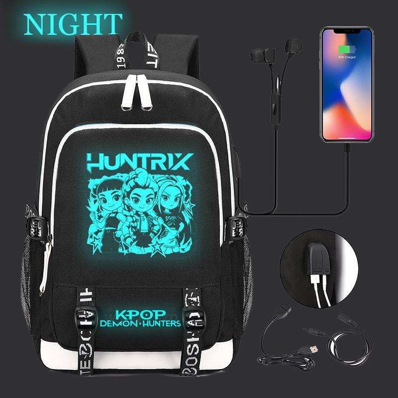 Witch Hunters Peripheral Casual Luminous Backpack Multifunctional with USB School Bag Large Capacity