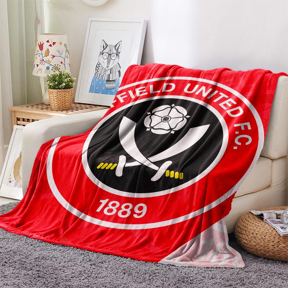 Sheffield United Football Club Print Flannel Blanket, High Quality Comfortable for All Seasons, Home Decor, Warmth and Comfort