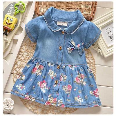 Sommer Prinzessin Denim Jean Kleid Kind Baby Party Hochzeit Festzug Kleider Kleidung