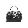 MK Bristol Floral Pattern Flap Lock Bag Leather Shoulder Tote Small Women Bags Black 30S8SZKS1Y-BLACK