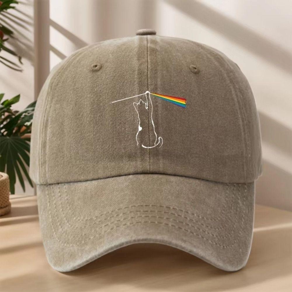 Curved Brim Dad Hat Washed Cotton Adjustable Hat Vintage Sun Protection Hat  For Men Women