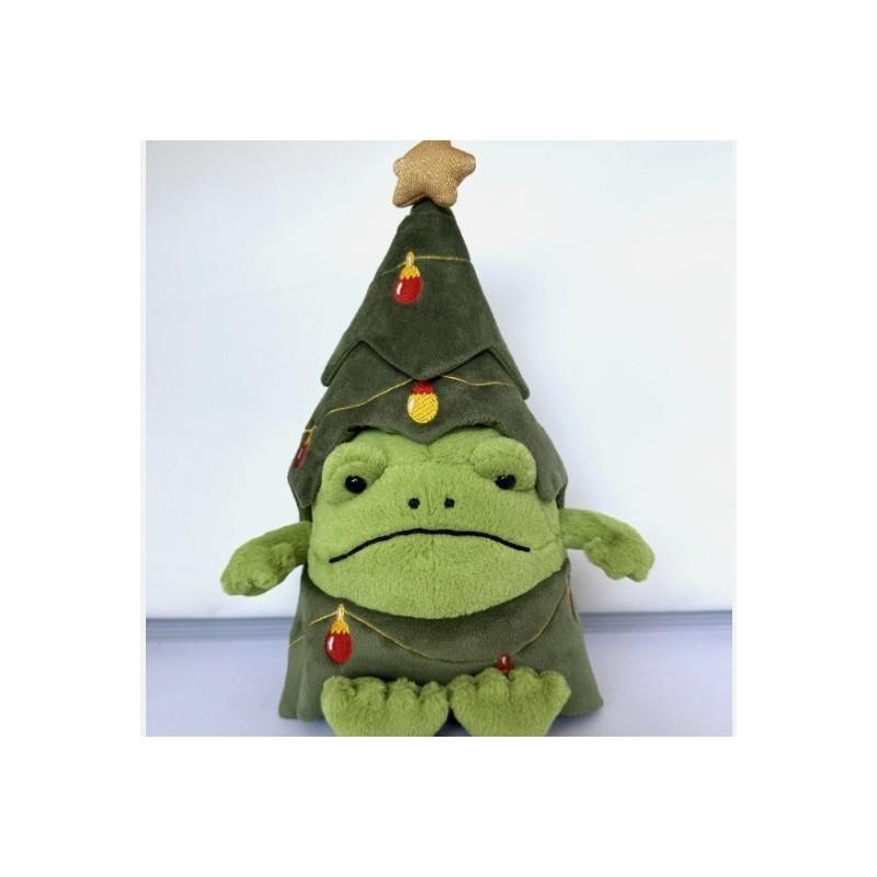 Weihnachts-Frosch-Stofftier mit PP-Stoff und staubdichter Tasche für Feiertagsdekoration