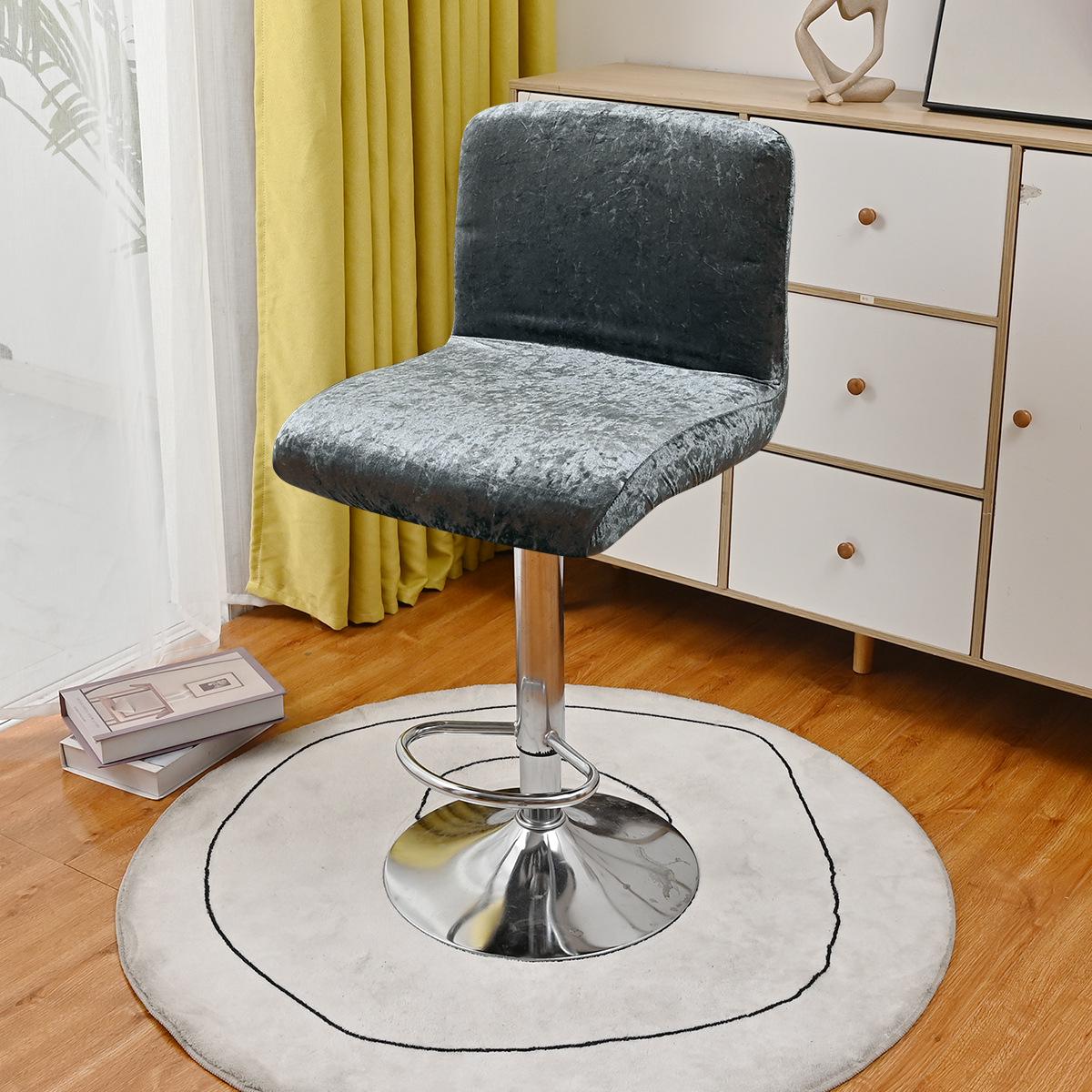 

Golden Velvet Bar Stool Chair Cover - Stretch Fit for Low Back European & American Style Length 34-48cm, Width 38-48cm, Height 28-38cm (XS) темно-сірий