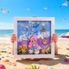 Natural Conch Seashell Beach Photo Frame: Hand-Painted DIY Decorative Texture Painting Kit for Kids