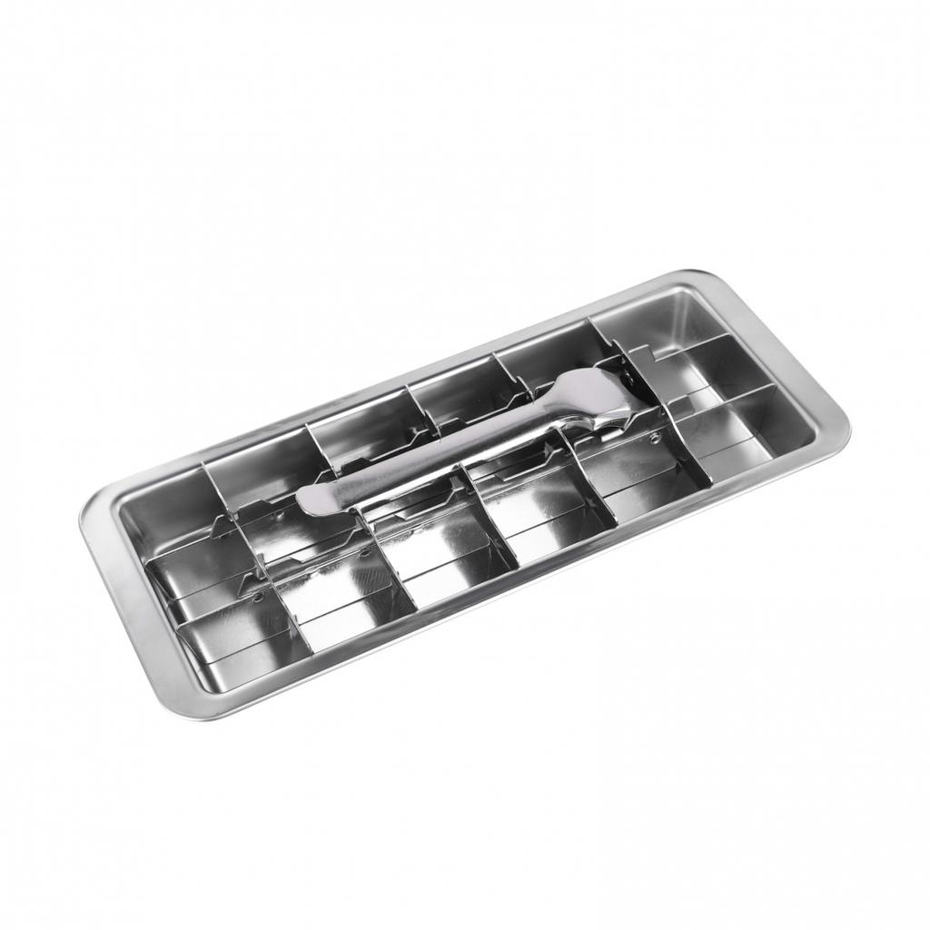18 Slot Stainless Steel Ice Cube Trays Easy Removable Quick Freezing Silver