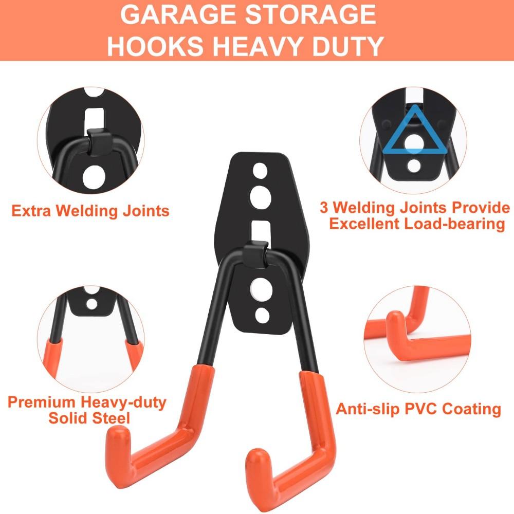 Heavy Duty Wall Mounted Garage Hook for Tools, Bikes, Ladders & More