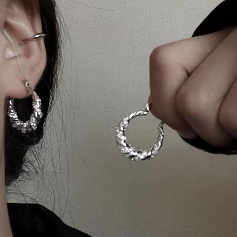 1 Paar Trendige Harajuku Vintage Ästhetische Geometrische Creolen Leichter Luxus Kreis Ohrringe Für Frauen Schmuck Zubehör