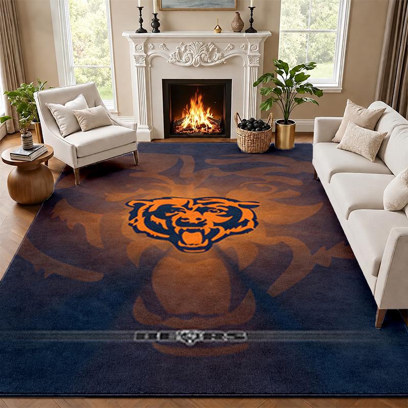 Chicago Bears Teppich Fußmatte für Wohnzimmer oder Schlafzimmer Schutzmatte unter dem Stuhl Bürodeko Weihnachtsgeschenk Geburtstagsgeschenk