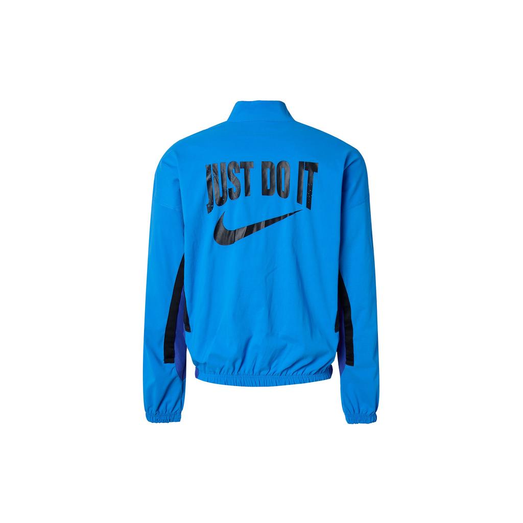 Nike DNA Letter Logo Print Retro Sports Stand Collar Jacket Men Jacket Blue DV9443-435