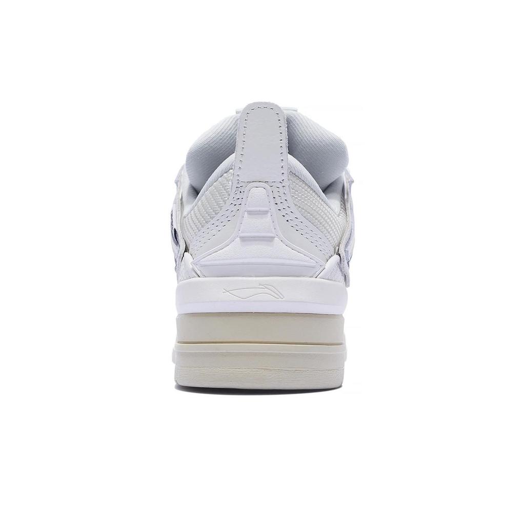 Li Ning Golden Textile, Leather Slip Resistant Abrasion Resistant Low top Skateboard Shoes Women's White AECS074-7