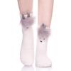 Autumn and winter women's socks, cute animal giraffe cat coral fleece sleeping floor slippers socks winter thermal socks