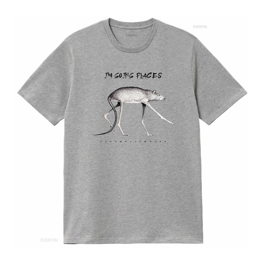 Jdu na místa krysa Tričko unisex streetwear móda umělecká dlouhonohá myš náčrt vintage Prané Pohodlné Trochu