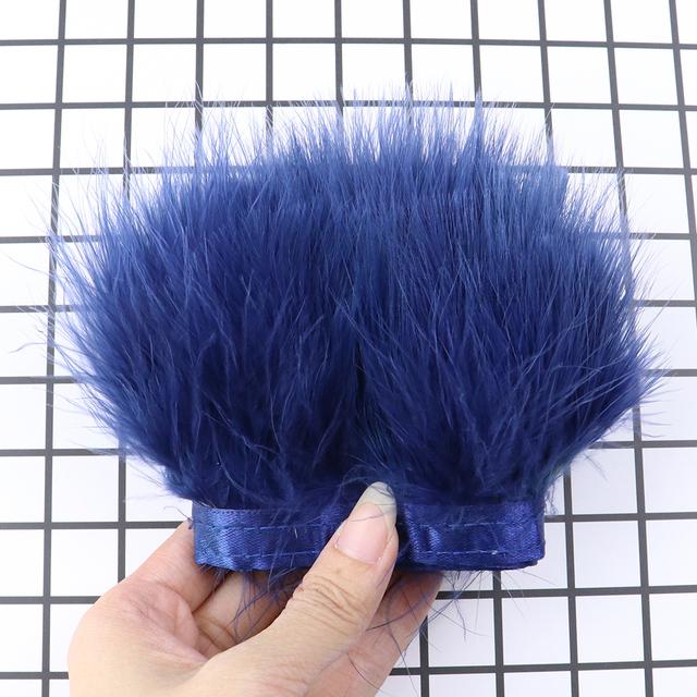 1/2 Yard Bunter Flauschiger Marabu Truthahnfederbesatz 8-10 cm Truthahnfederbesatz Fransen Handarbeit Schleife Hochzeitskleid Dekoration