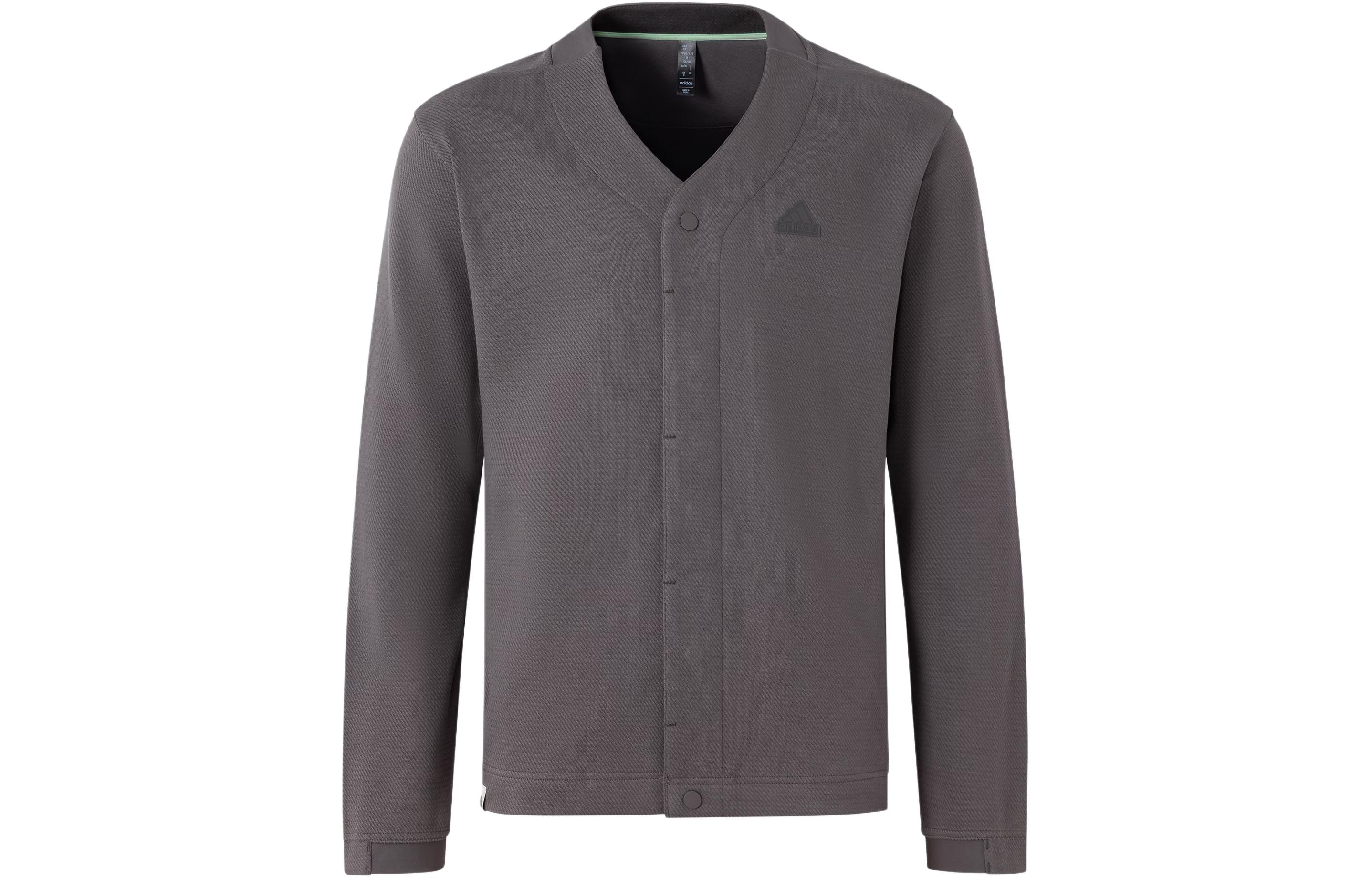 Adidas Business Casual Knit Cardigan Jackets & Coats Men s Charcoal Gray JE8595 S
