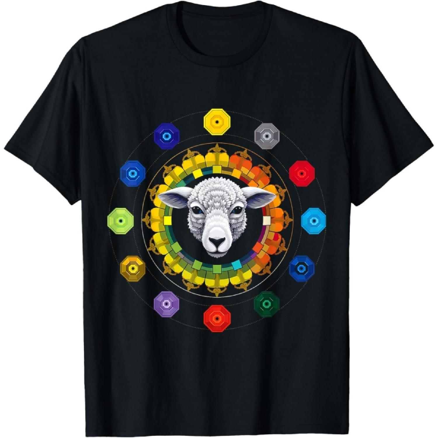 Sheep Animal Motif Art Sheep T-Shirt(1) S